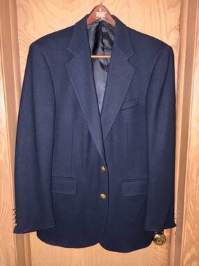 Polo University Club Navy Wool Blazer with Brass Buttons